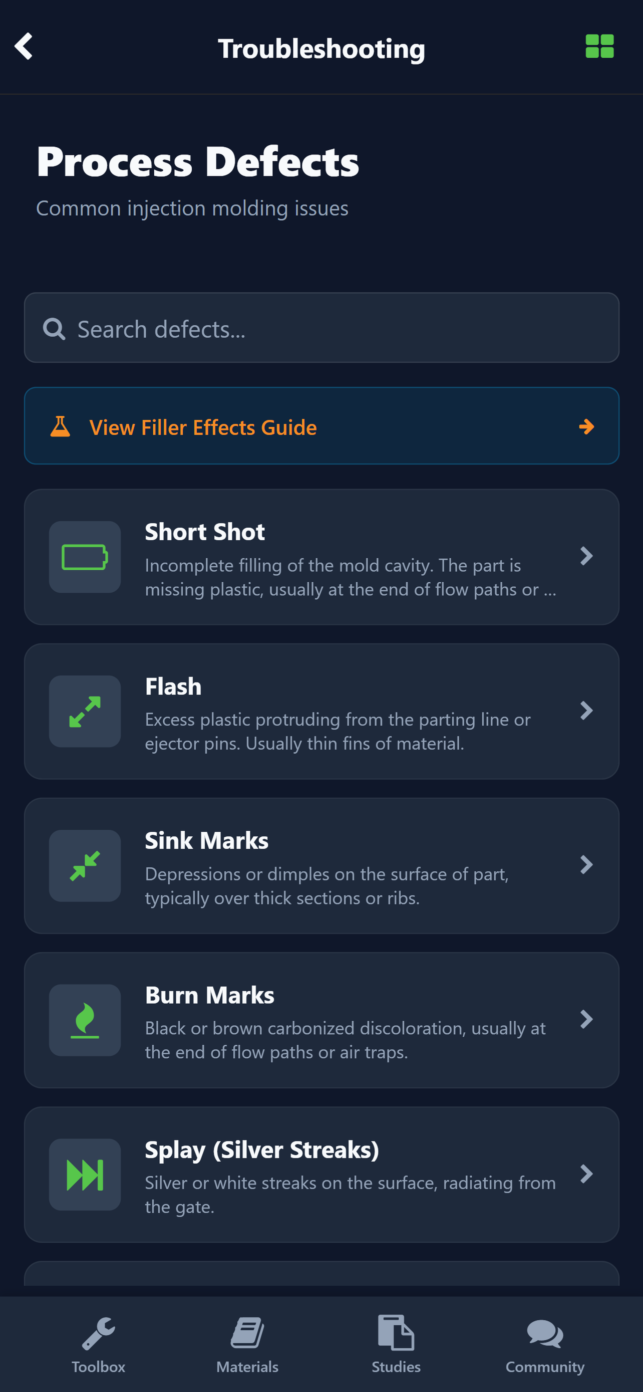 Structured setup and process development
